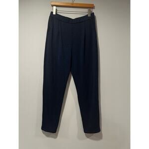 Isaac Mizrahi Fleece Lined Leisure Pants Navy Blue Sz Med